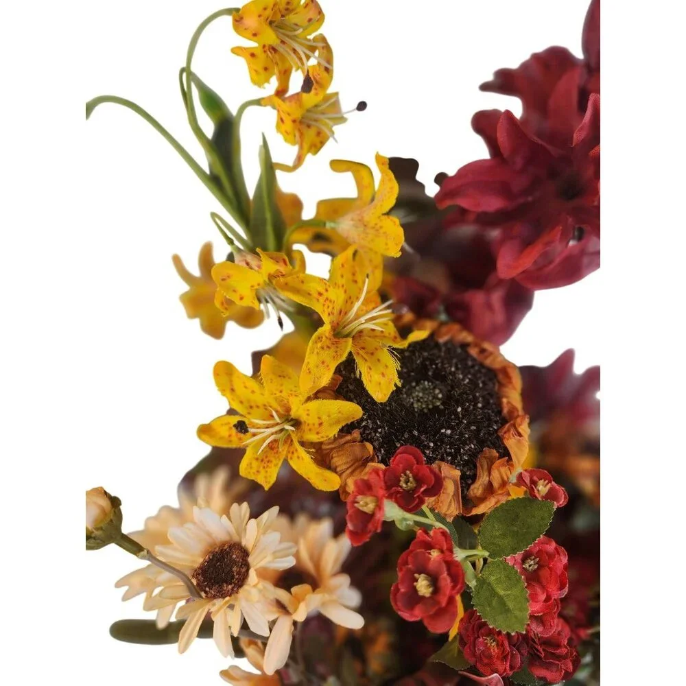 Artificial Mixed Floral Bouquet With Sunflowers Protea Lily & Daisies 20-25 Inch